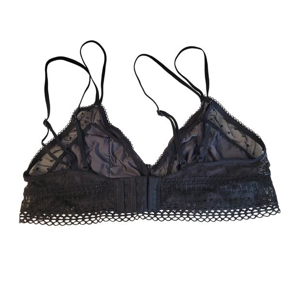 Victoria’s Secret Dot Mesh & Lace Scoop Bralette Black Festival Witchy Size XS - Picture 3 of 8